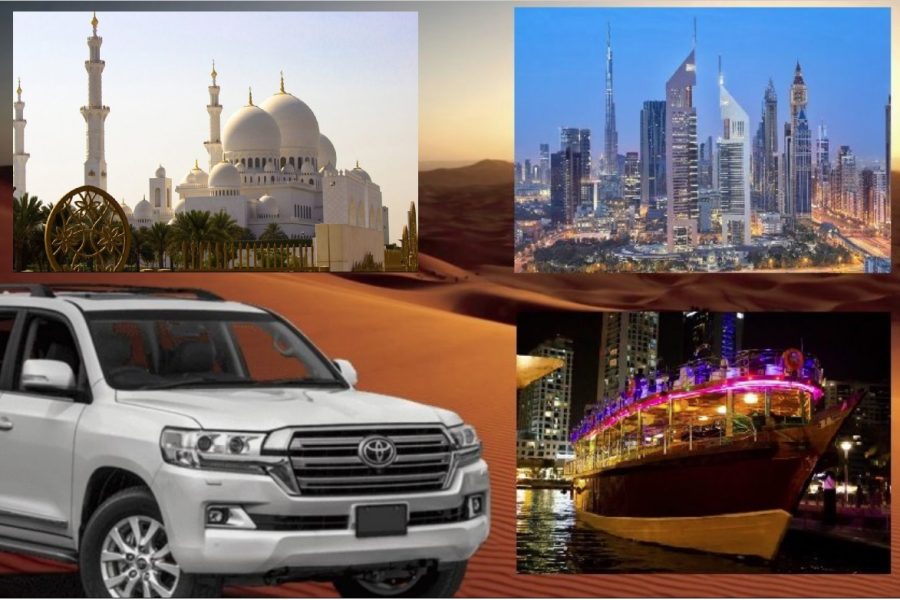 Dubai City Tour + Desert Safari + Marina Cruise Dinner + Abu Dhabi City Tour